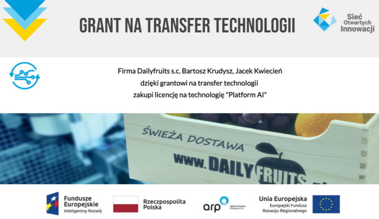 Dailyfruits s.c. Bartosz Krudysz, Jacek Kwiecień skorzystają z dofinansowania na transfer technologii